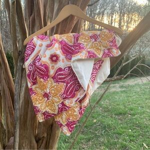 Pottery Barn Belle Paisley Embroidered Pillow Shams in Pink/Yellow